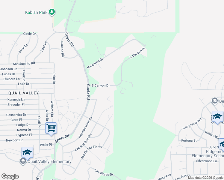 map of restaurants, bars, coffee shops, grocery stores, and more near 24345 South Canyon Drive in Canyon Lake