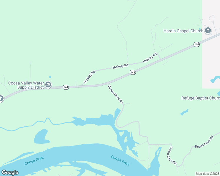 map of restaurants, bars, coffee shops, grocery stores, and more near Denas Cove Road in Ragland
