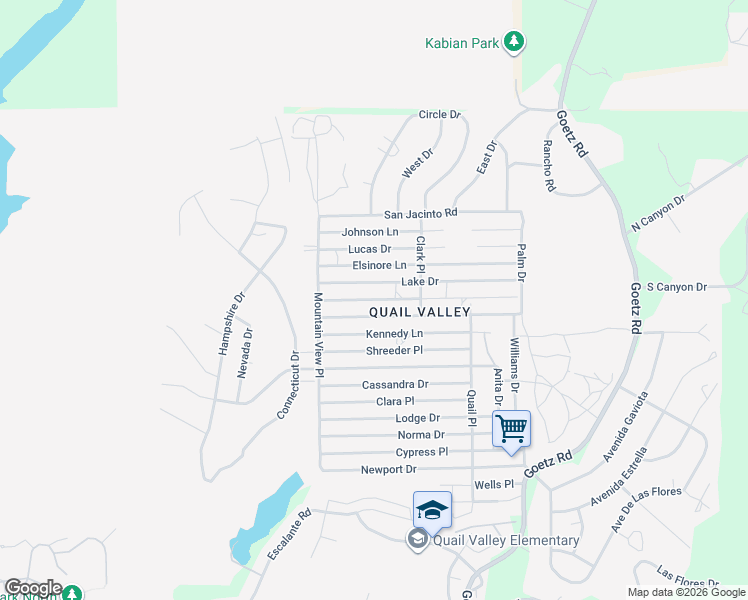 map of restaurants, bars, coffee shops, grocery stores, and more near 23580 Lake Drive in Canyon Lake