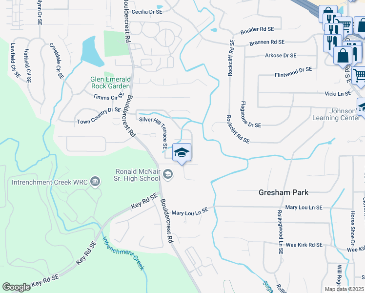 map of restaurants, bars, coffee shops, grocery stores, and more near 2686 Oak Leaf Place in Atlanta