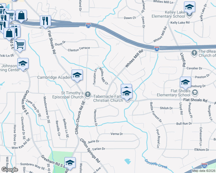 map of restaurants, bars, coffee shops, grocery stores, and more near in Panthersville