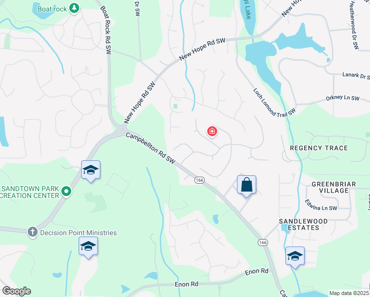 map of restaurants, bars, coffee shops, grocery stores, and more near 245 Promenade Way Southwest in Atlanta