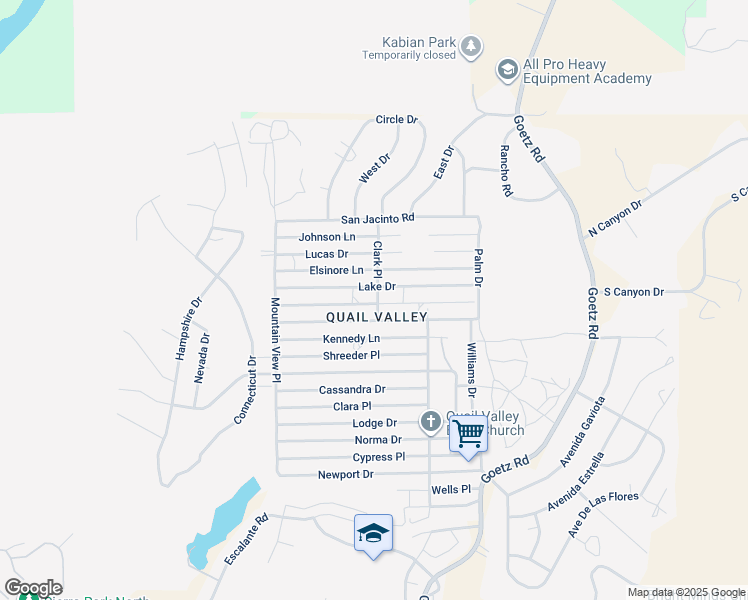 map of restaurants, bars, coffee shops, grocery stores, and more near 23750 Mount Vernon Place in Canyon Lake