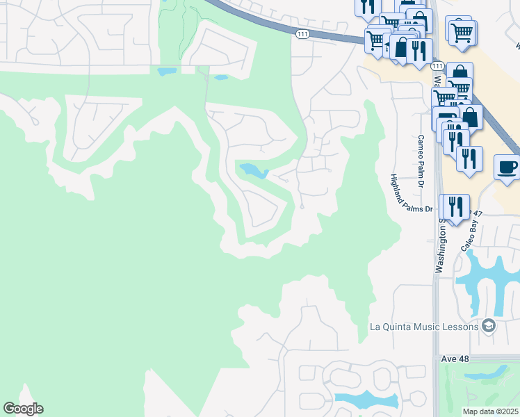 map of restaurants, bars, coffee shops, grocery stores, and more near 77825 Cottonwood Cove in Indian Wells