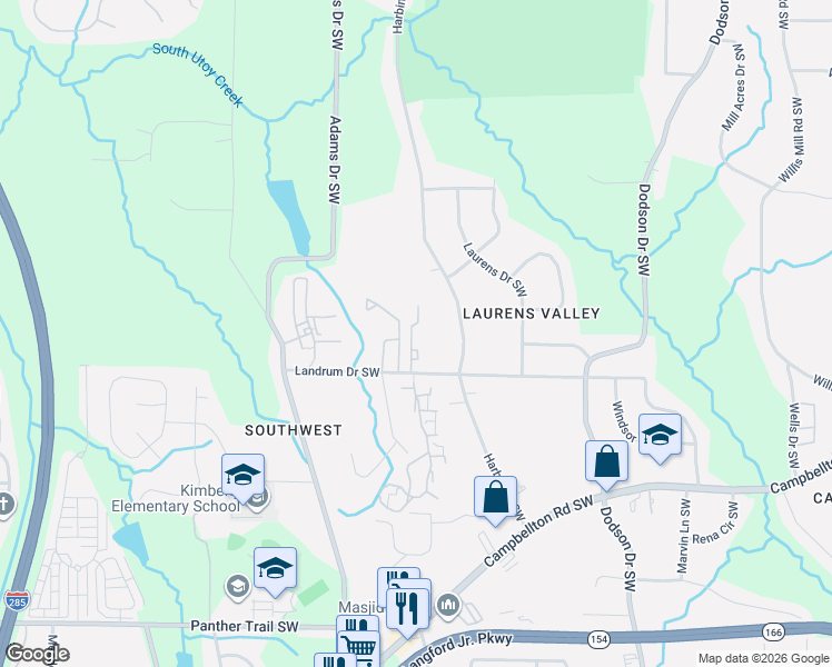 map of restaurants, bars, coffee shops, grocery stores, and more near 1780 Devon Drive in Atlanta