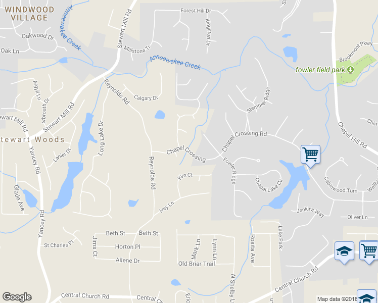 map of restaurants, bars, coffee shops, grocery stores, and more near 4897 Chapel Crossing in Douglasville