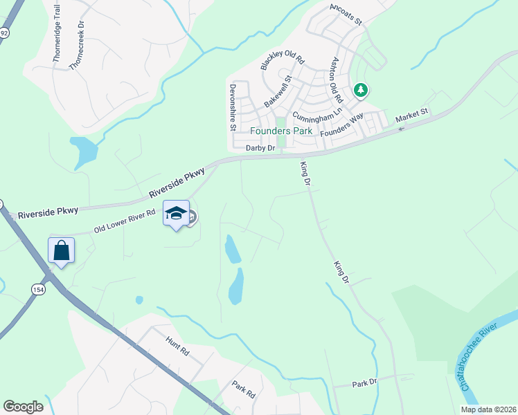 map of restaurants, bars, coffee shops, grocery stores, and more near 3532 Providence Place in Douglasville