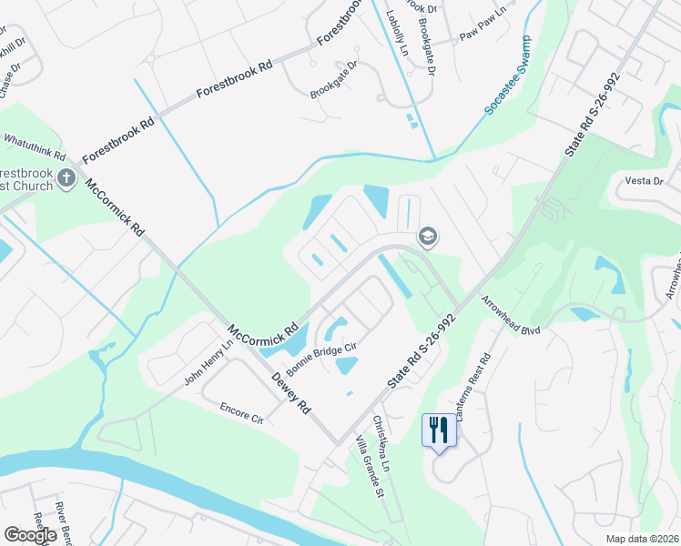 map of restaurants, bars, coffee shops, grocery stores, and more near 200 Ackerman Drive in Myrtle Beach