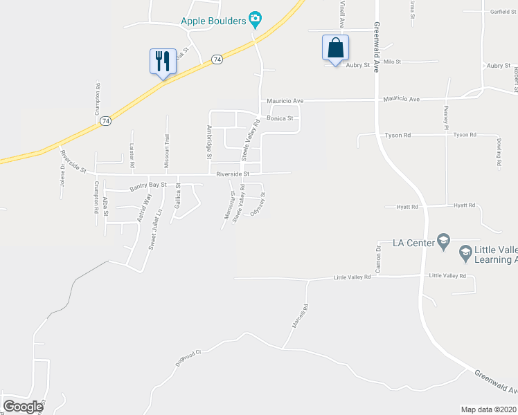 map of restaurants, bars, coffee shops, grocery stores, and more near 53185 Odyssey Street in Lake Elsinore