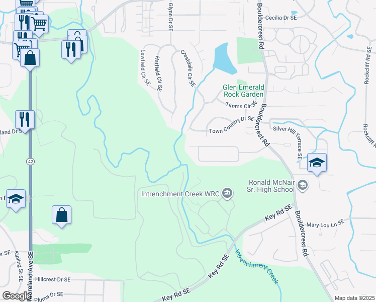 map of restaurants, bars, coffee shops, grocery stores, and more near 1209 Gates Circle Southeast in Atlanta
