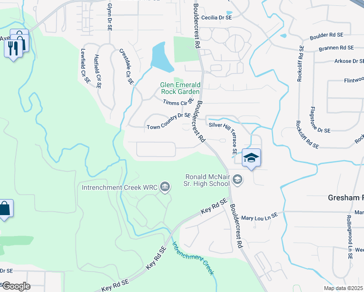 map of restaurants, bars, coffee shops, grocery stores, and more near 1348 Gates Circle Southeast in Atlanta