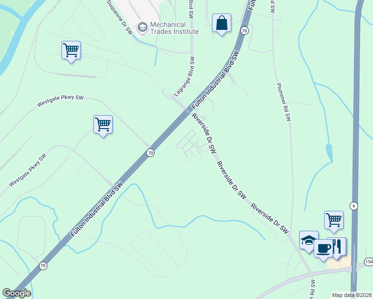 map of restaurants, bars, coffee shops, grocery stores, and more near Waycrest Drive in Atlanta