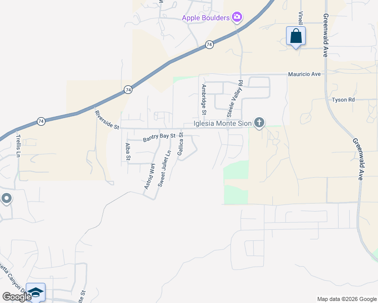 map of restaurants, bars, coffee shops, grocery stores, and more near 53050 Imperial Street in Lake Elsinore