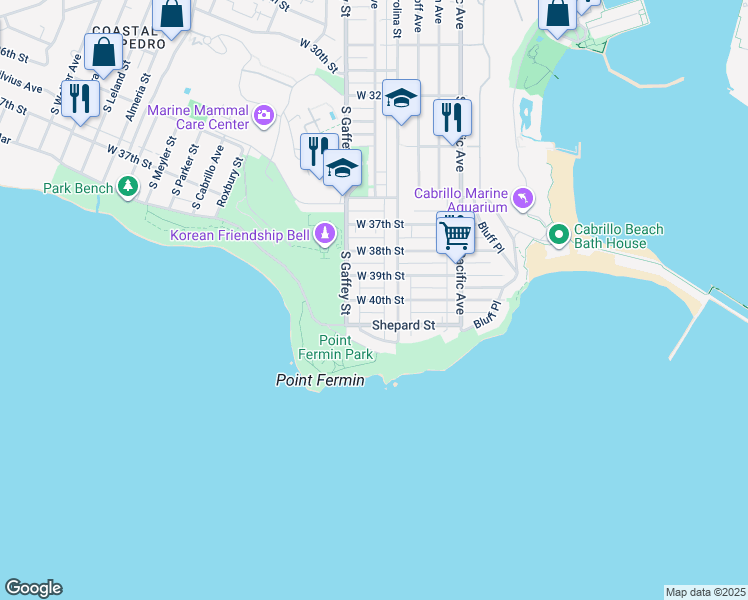 map of restaurants, bars, coffee shops, grocery stores, and more near 676 West 40th Street in Los Angeles
