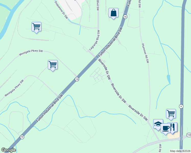 map of restaurants, bars, coffee shops, grocery stores, and more near 1925 Waycrest Drive in Atlanta