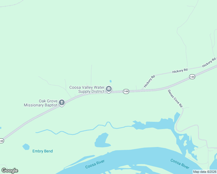 map of restaurants, bars, coffee shops, grocery stores, and more near 6261 Alabama 144 in Ragland
