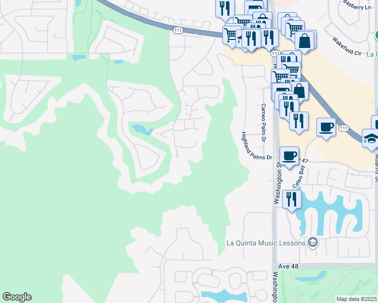 map of restaurants, bars, coffee shops, grocery stores, and more near 78185 Cortez Lane in Indian Wells