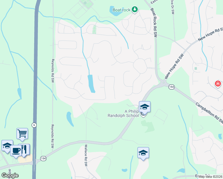 map of restaurants, bars, coffee shops, grocery stores, and more near 1105 Abercorn Drive Southwest in Atlanta