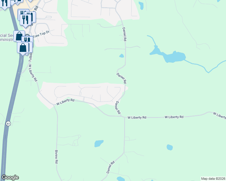 map of restaurants, bars, coffee shops, grocery stores, and more near 345 Augusta Woods Drive in Villa Rica
