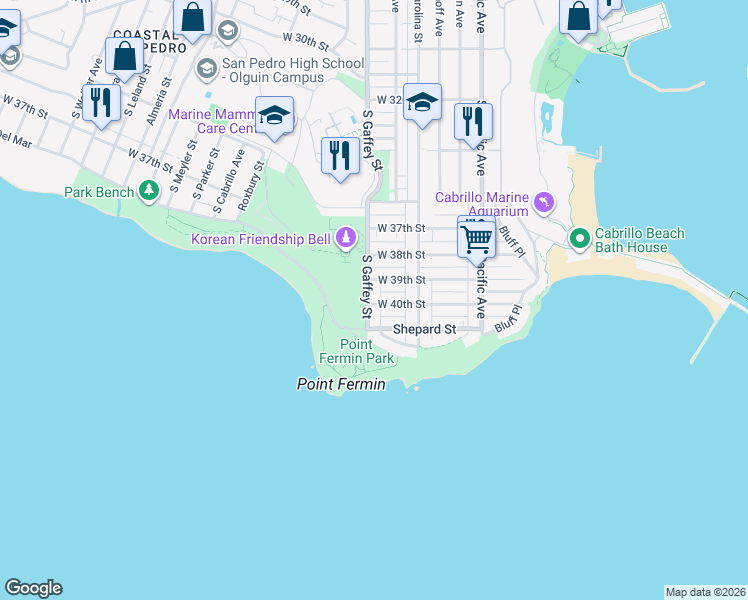 map of restaurants, bars, coffee shops, grocery stores, and more near 740 West 40th Street in Los Angeles