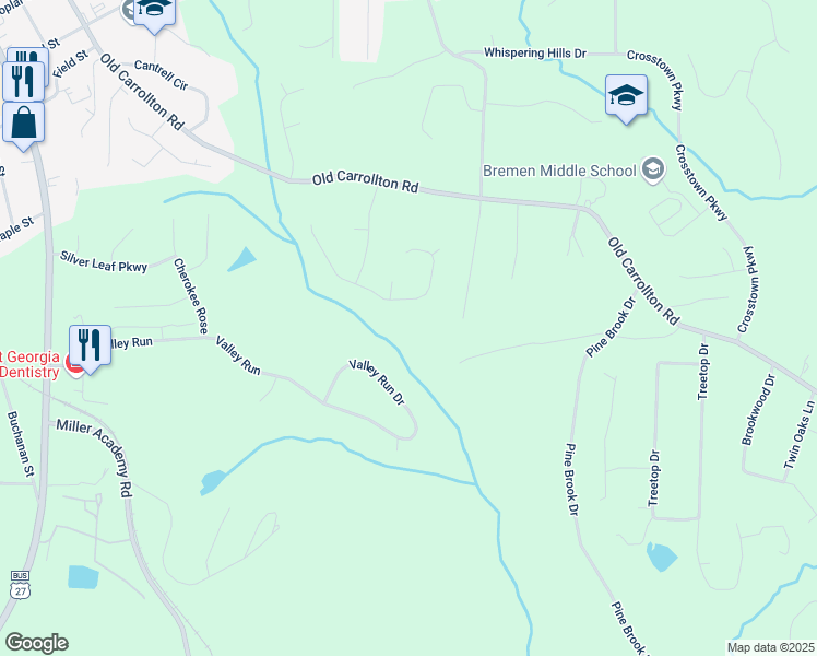 map of restaurants, bars, coffee shops, grocery stores, and more near 744 Tucker Trail in Bremen
