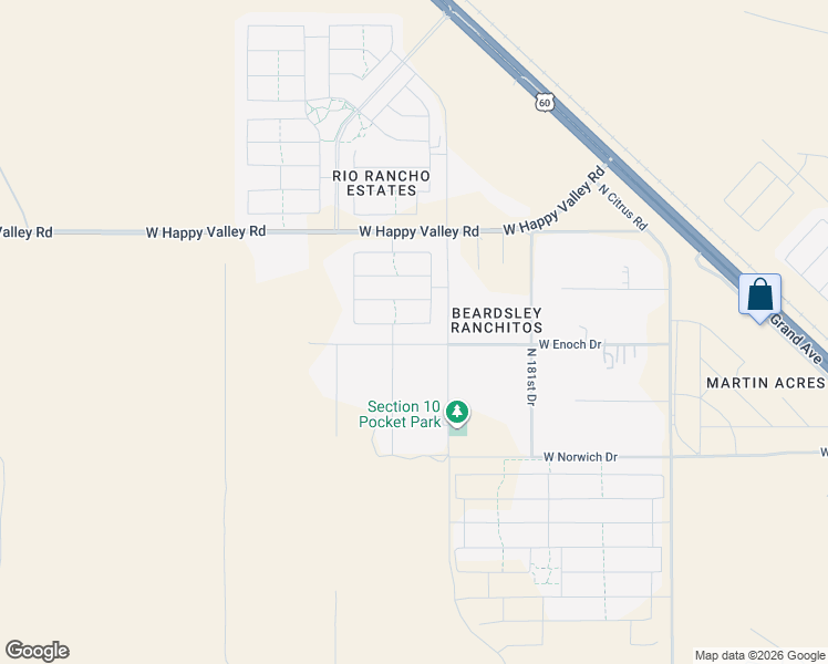 map of restaurants, bars, coffee shops, grocery stores, and more near 18335 West Enoch Drive in Surprise