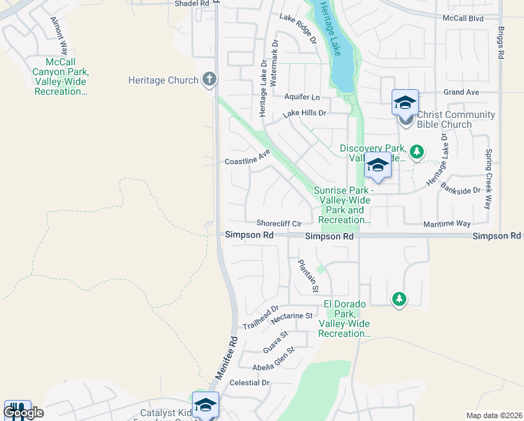 map of restaurants, bars, coffee shops, grocery stores, and more near 28491 Nautical Point Circle in Menifee