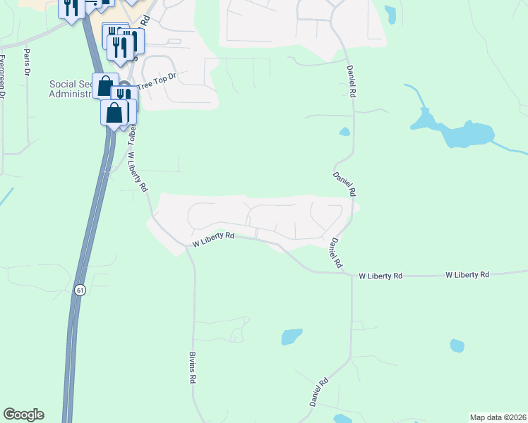 map of restaurants, bars, coffee shops, grocery stores, and more near 517 Firethorn Court in Villa Rica