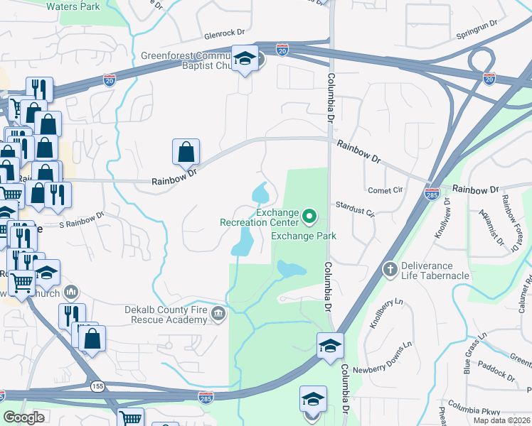 map of restaurants, bars, coffee shops, grocery stores, and more near 2702 Da Vinci Crescent in Decatur