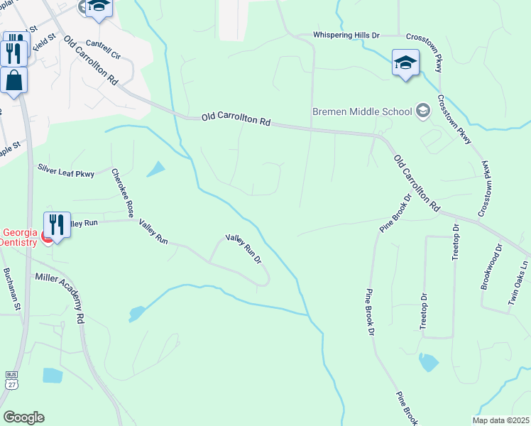 map of restaurants, bars, coffee shops, grocery stores, and more near 744 Tucker Trail in Bremen