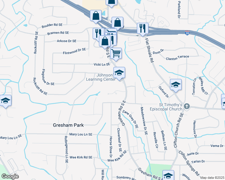 map of restaurants, bars, coffee shops, grocery stores, and more near 1984 Yellow Finch Trail in Atlanta