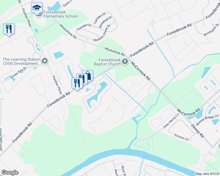 map of restaurants, bars, coffee shops, grocery stores, and more near 197 Sea Turtle Drive in Myrtle Beach