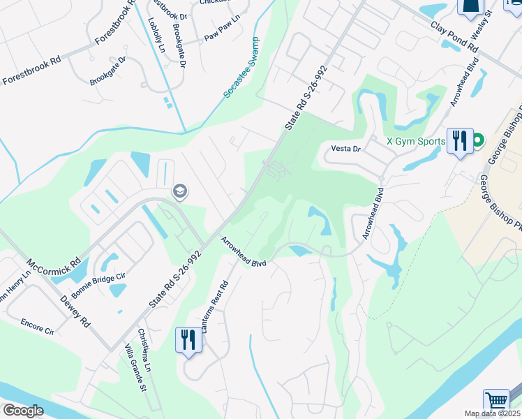map of restaurants, bars, coffee shops, grocery stores, and more near 1182 Coinbow Lane in Myrtle Beach
