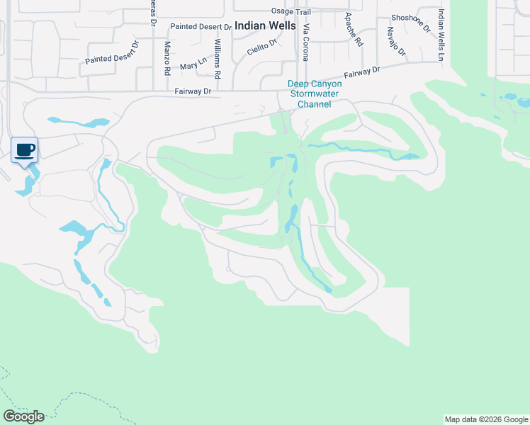 map of restaurants, bars, coffee shops, grocery stores, and more near 75890 Topaz Lane in Indian Wells