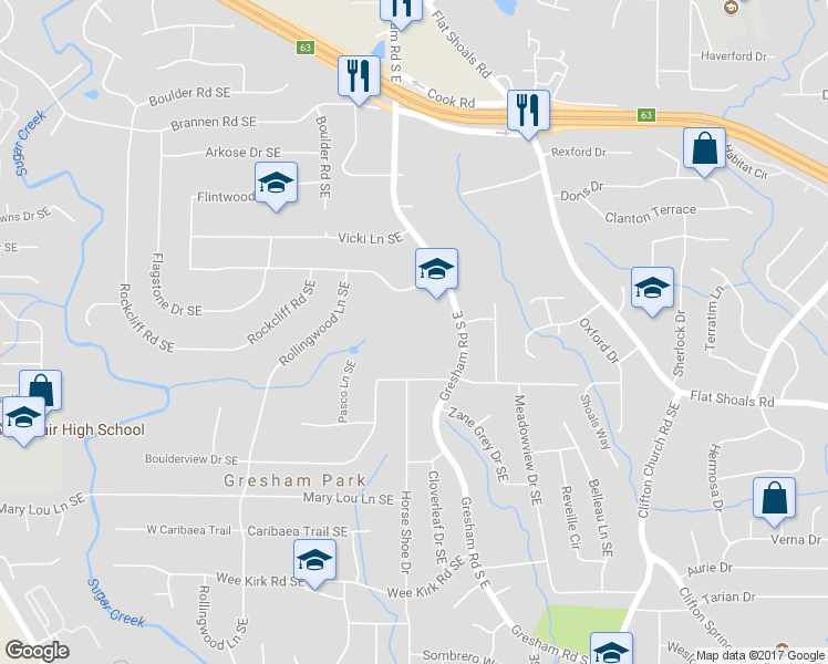 map of restaurants, bars, coffee shops, grocery stores, and more near 1984 Yellow Finch Trail in Atlanta