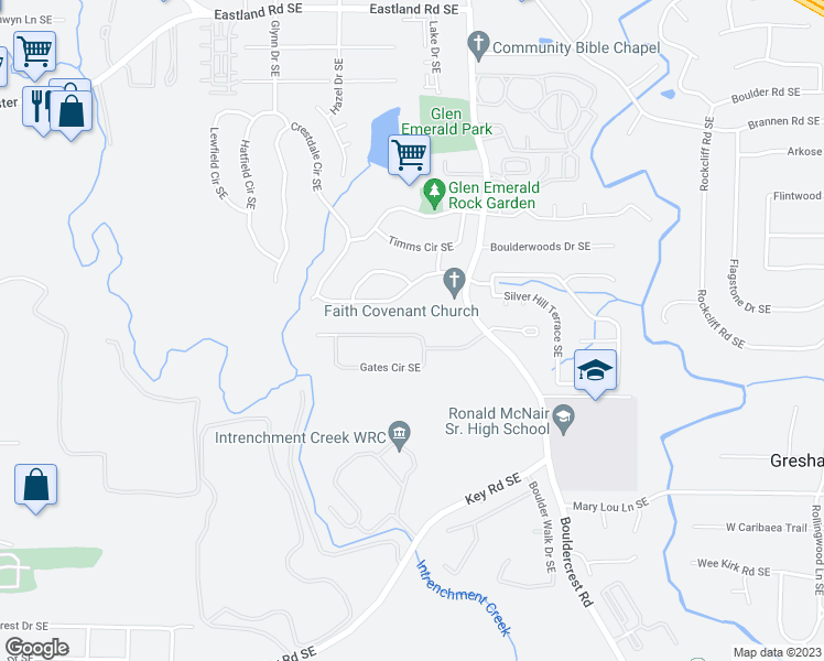 map of restaurants, bars, coffee shops, grocery stores, and more near 1324 Gates Circle Southeast in Atlanta