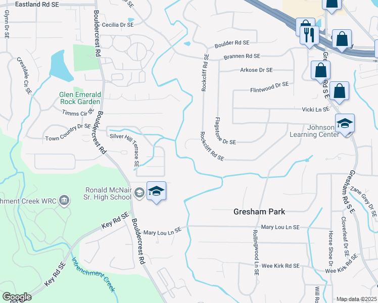 map of restaurants, bars, coffee shops, grocery stores, and more near 1642 Rockcliff Place Southeast in Atlanta