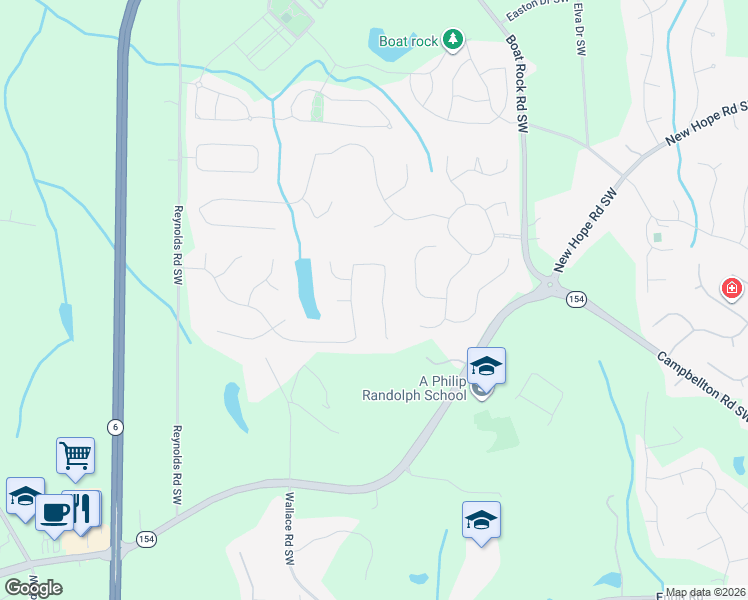 map of restaurants, bars, coffee shops, grocery stores, and more near 1105 Abercorn Drive Southwest in Atlanta