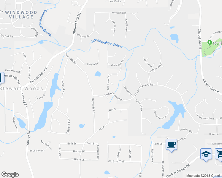 map of restaurants, bars, coffee shops, grocery stores, and more near 3548 Pine Grove Drive in Douglasville