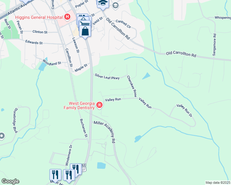 map of restaurants, bars, coffee shops, grocery stores, and more near 837 Brown Thrasher Way in Bremen