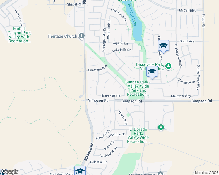 map of restaurants, bars, coffee shops, grocery stores, and more near 28481 Scenic Bay Cove in Menifee