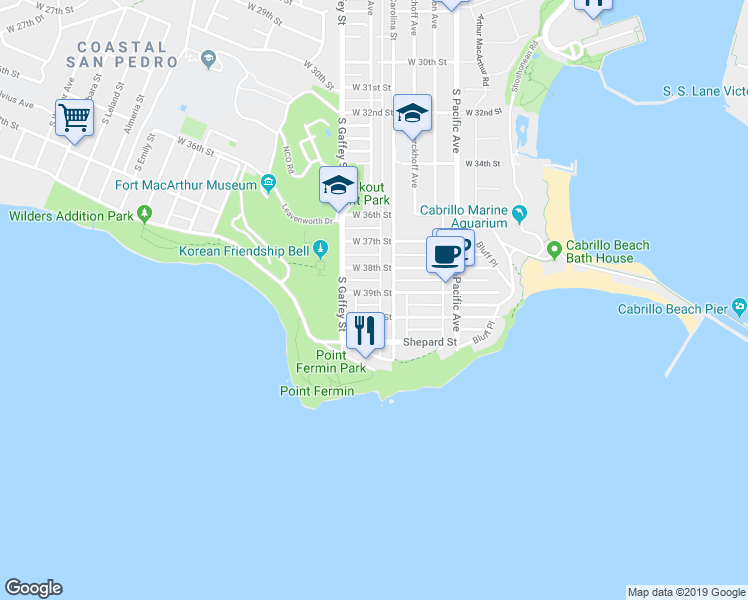 map of restaurants, bars, coffee shops, grocery stores, and more near 676 West 40th Street in Los Angeles
