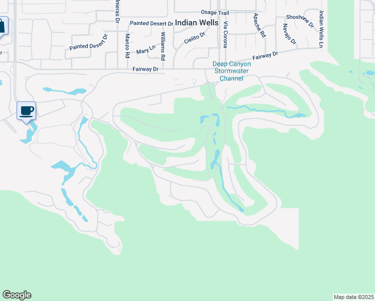 map of restaurants, bars, coffee shops, grocery stores, and more near 75855 Carnelian Lane in Indian Wells