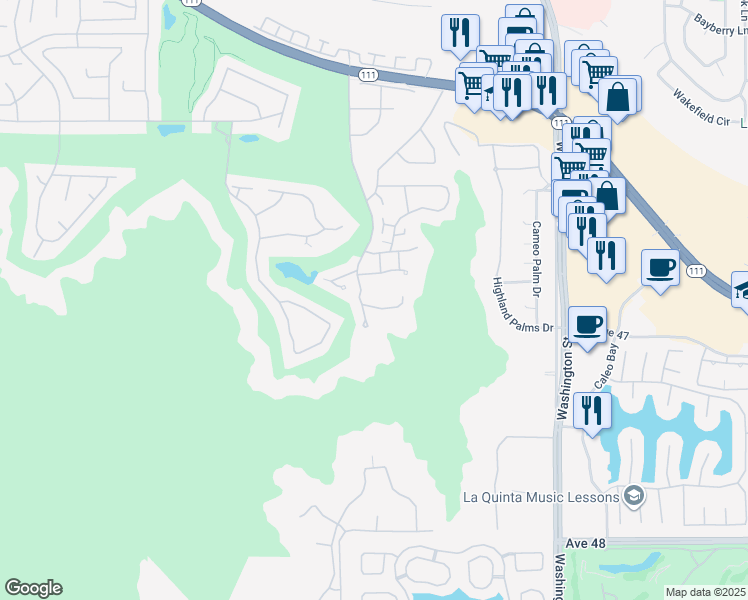 map of restaurants, bars, coffee shops, grocery stores, and more near 78180 Cortez Lane in Indian Wells