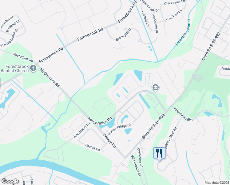 map of restaurants, bars, coffee shops, grocery stores, and more near 342 Barton Loop in Myrtle Beach