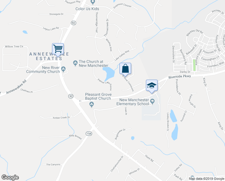map of restaurants, bars, coffee shops, grocery stores, and more near 3510 Palmer Lake Pointe in Douglasville