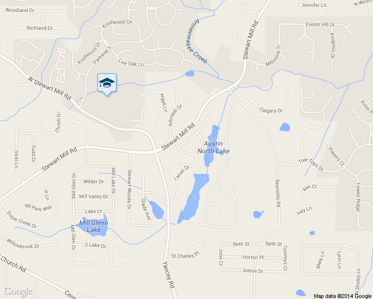 map of restaurants, bars, coffee shops, grocery stores, and more near 5180 Chattanooga Way in Douglasville