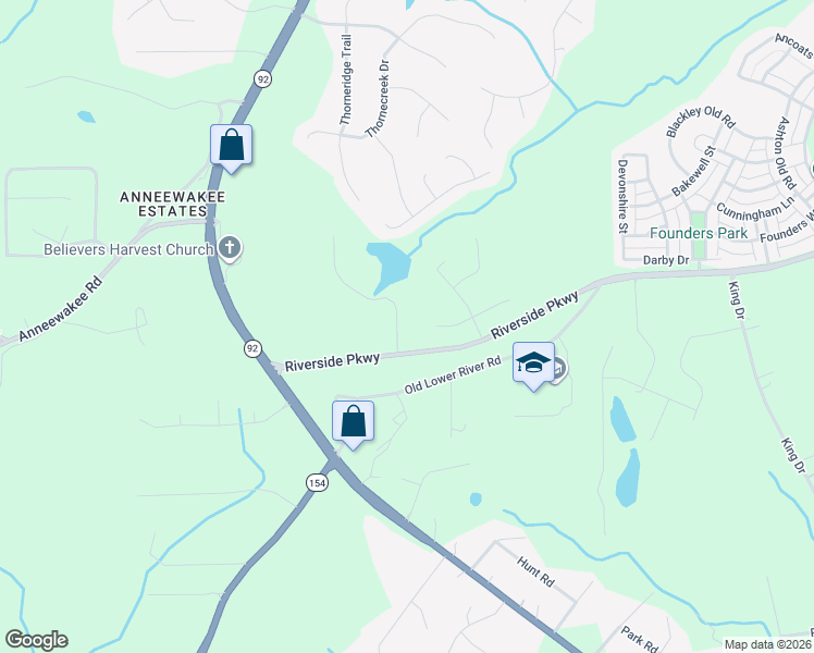 map of restaurants, bars, coffee shops, grocery stores, and more near 3510 Palmer Lake Pointe in Douglasville