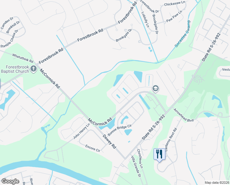 map of restaurants, bars, coffee shops, grocery stores, and more near 342 Barton Loop in Myrtle Beach