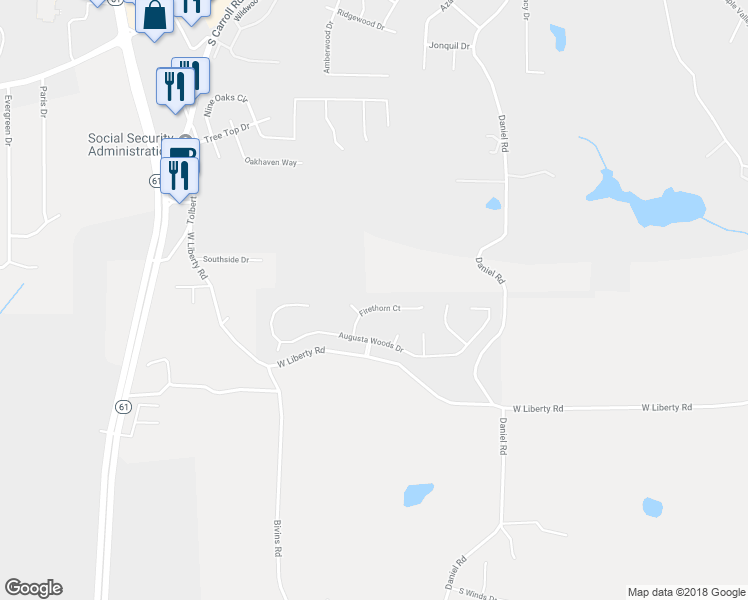map of restaurants, bars, coffee shops, grocery stores, and more near 514 Firethorn Court in Villa Rica